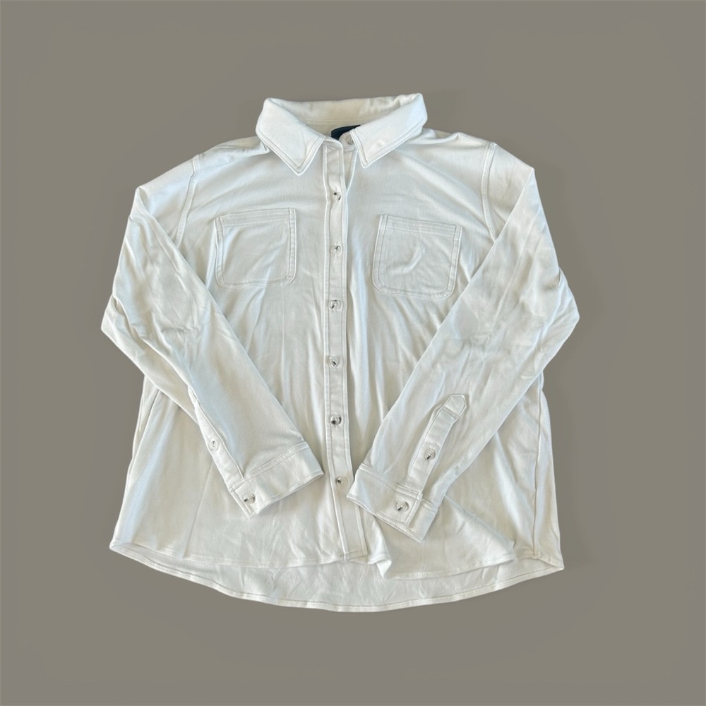 [32 Degrees] White Long Sleeve Button Down Shirt